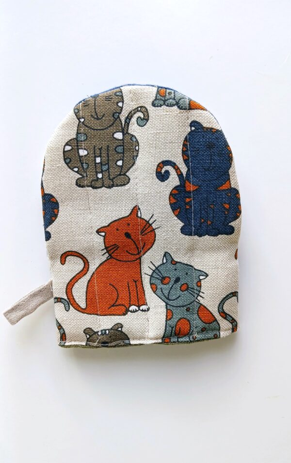 Guantes de cocina, gato